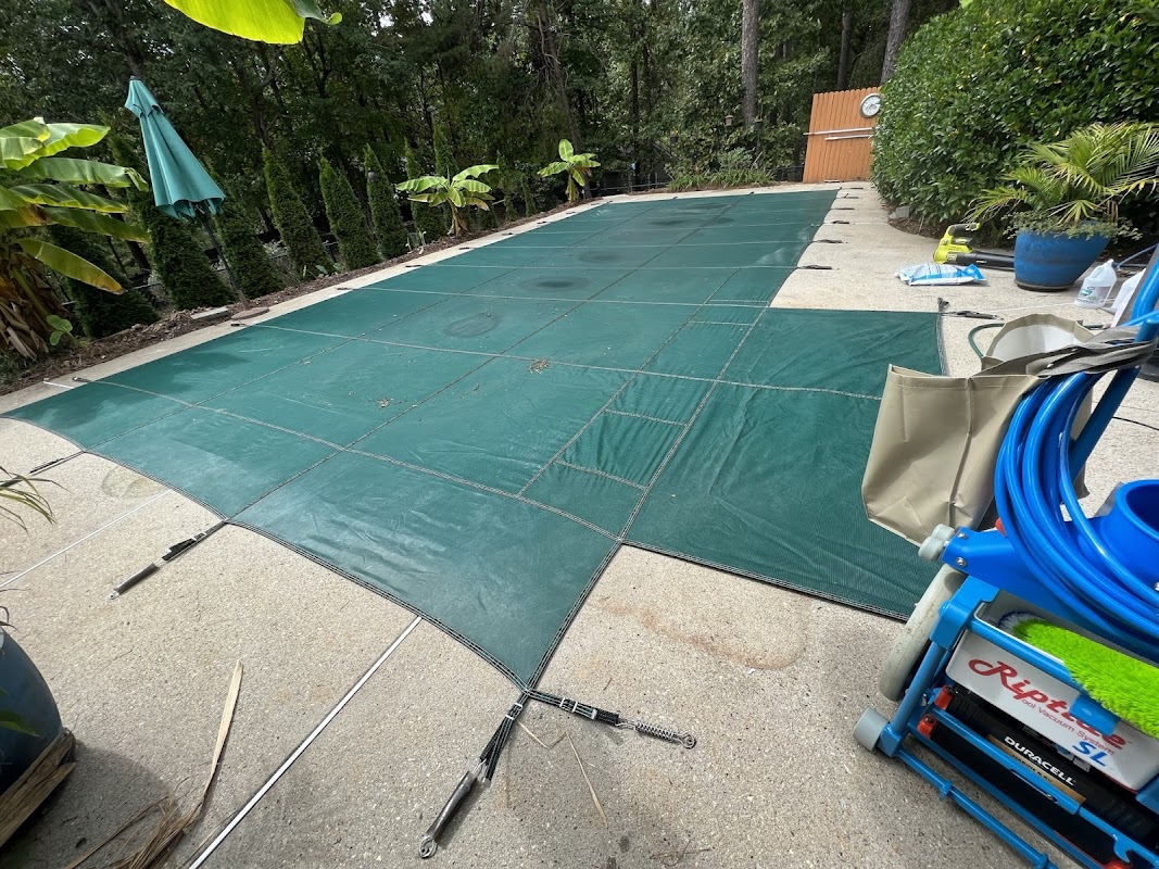 Safety cover installation, pool closing service by Azer Pool Services